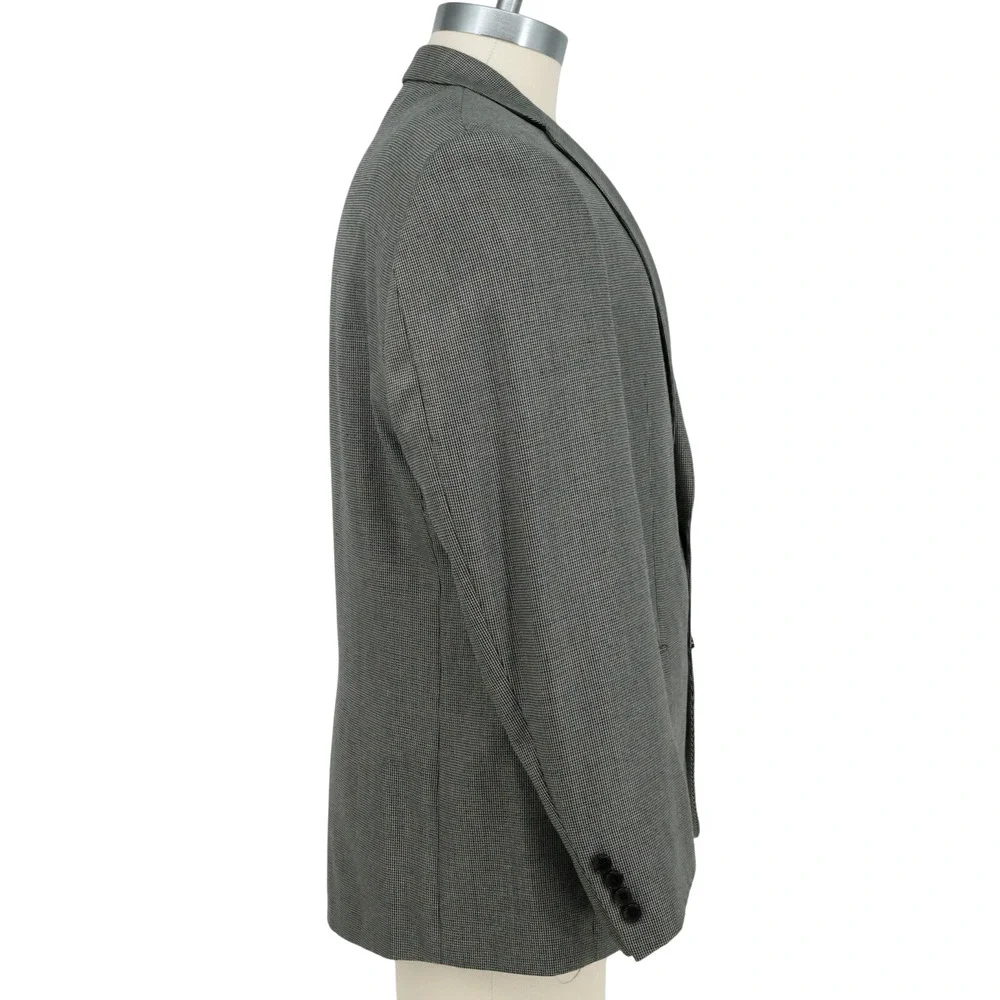 Lauren Ralph Lauren Sport Coat Mens 44R Gray Micro Check Jacket Lined Career